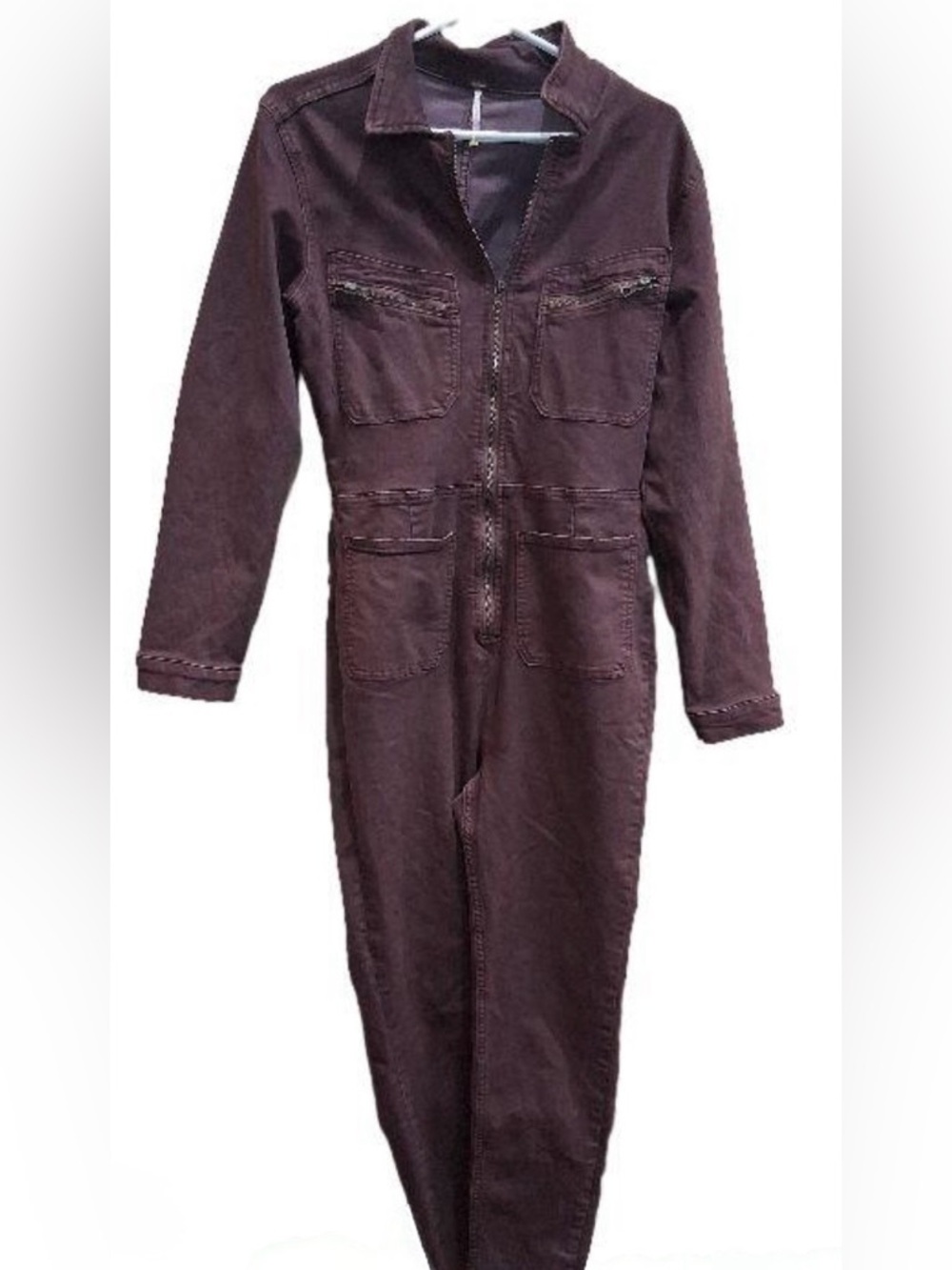 NWOT Free People Twill Utility Piece in Burgundy  Size M